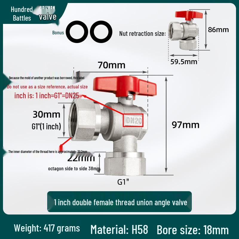 All-Copper Valve Manifold: Three-Way Union, Male/Female Thread Ball Valve for Underfloor Heating and Wall-Hung Boilers