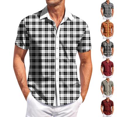 Herren Casual Kurzarmhemd Slim Fit Stilvoller Herren Hawaiian Print