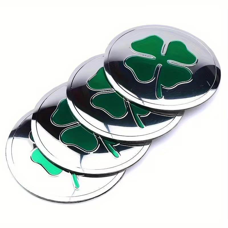 

4pcs 56Mm Car Wheel Hub Stickers with Four-Leaf Clover Emblem for All Cars 56mm-4pcs