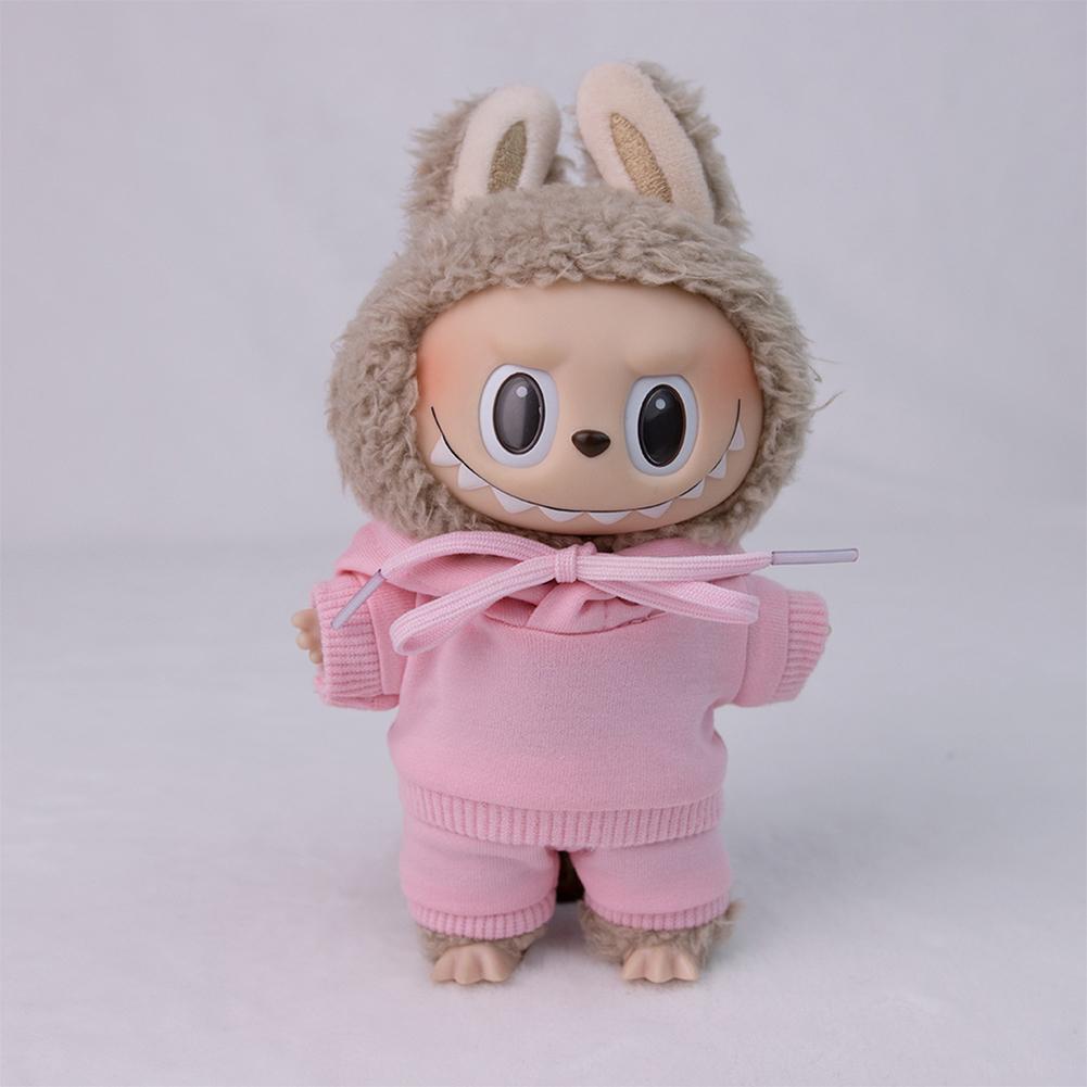 For 17cm Labubu Doll Clothes Fashion Clothes Hoodies Doll Clothes Color Match Hoodies Dolls Accessories Cute Decoration Little Cloths