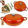 OALĂ PLATĂ DIN FONTĂ EMAILATĂ 30cm 3L HAGE ORANGE