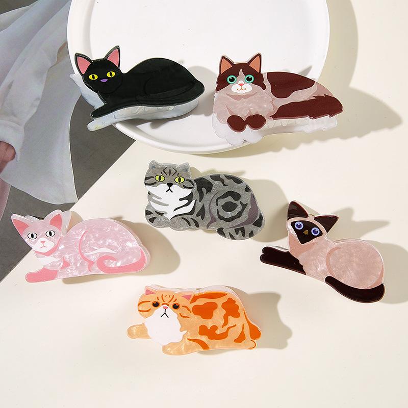 Cat Hairpin Lady Cute Little Hairpin Short Long Hair Hairpin for Daughter Lover Girl School Partner