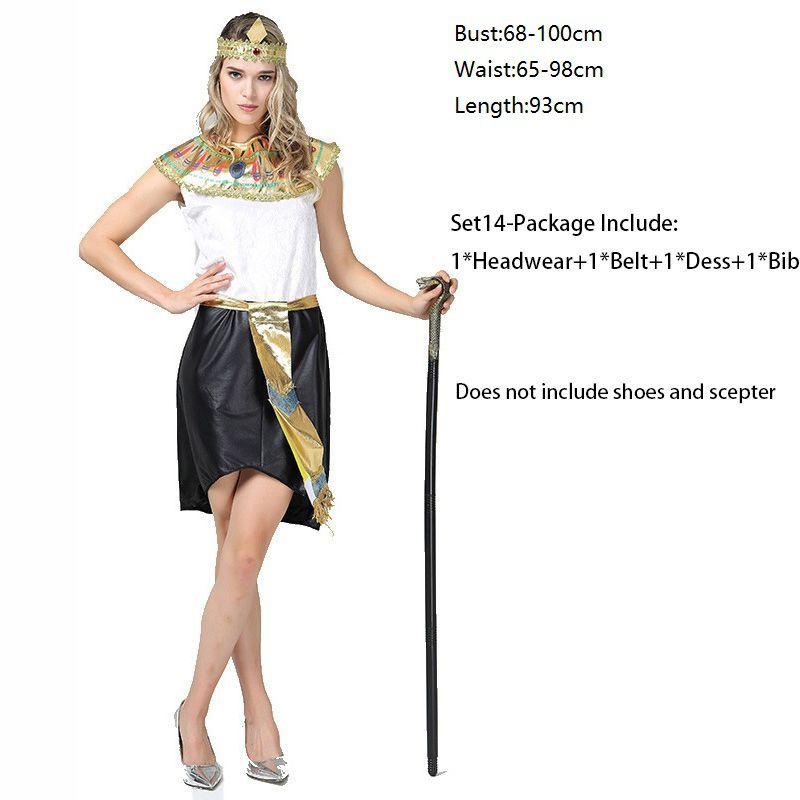 Deluxe Pharaoh Men Egyptian King Costume Desert Prince Queen Fancy Dress Cosplay