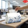 2D Flat, 1pc Tissue Box, Printed On Both Sides, Mediterranean Landscape Vintage Tissue Box, Tuscany Hills Cypress Field Pattern Design, for Home, Part