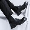 Lederschuhe mit eckiger Spitze Herren Plateau Britischer Stil Businesskleidung Vielseitige Herrenschuhe Lässige Derby Low-Top Schuhe 9313-R