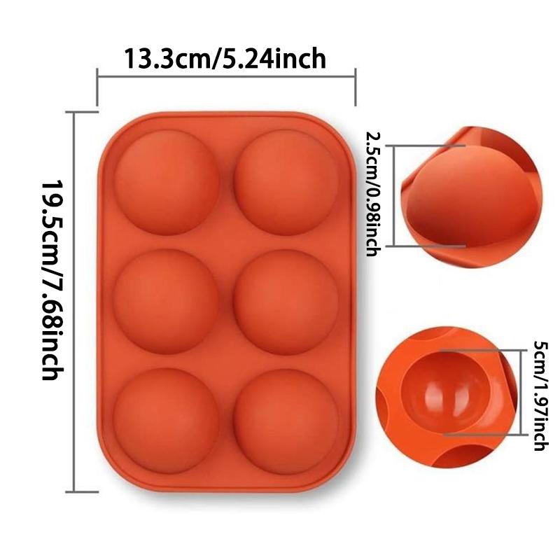 WTEMPO 1 ks 6 dutin Polokruhové silikonové formy na dorty Kreativní DIY Formy na výrobu želé a čokolády