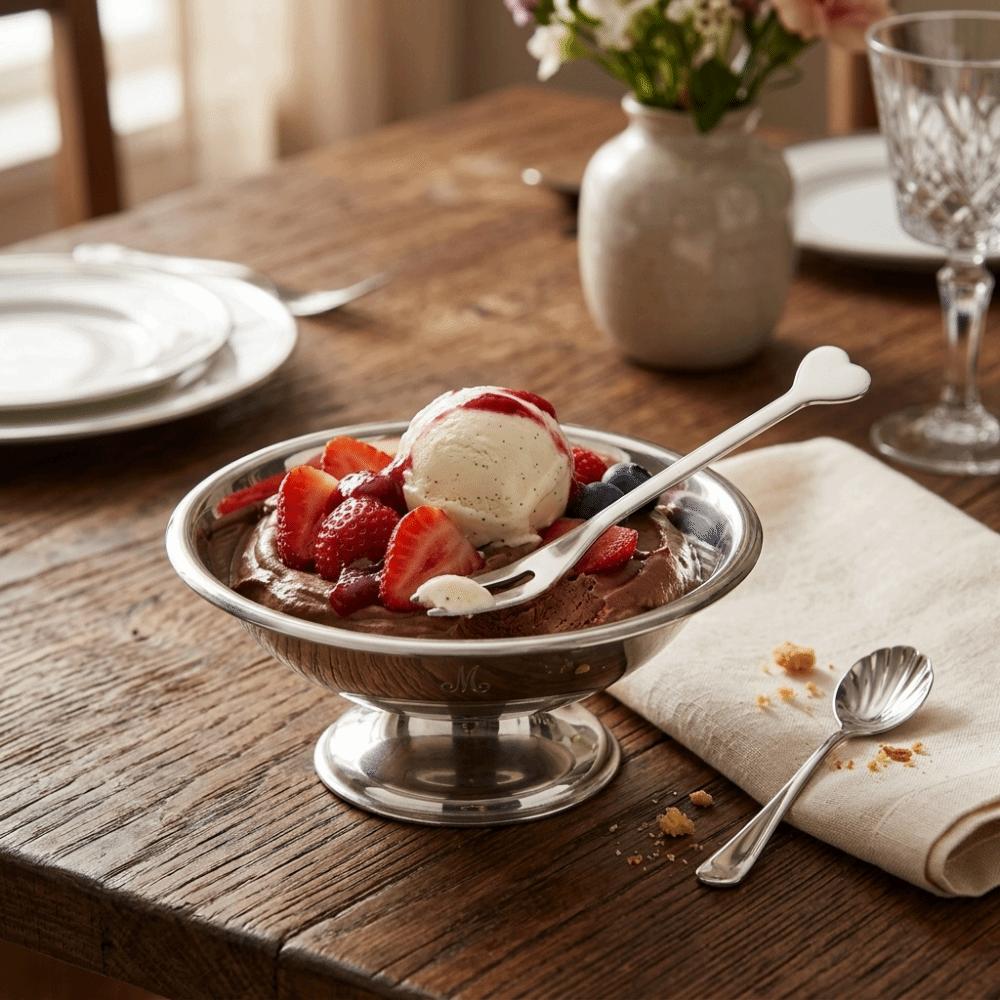 1Set Rustless Steel Ice Cream Cup Round Cold Dessert Container Custard Cup Party Dessert