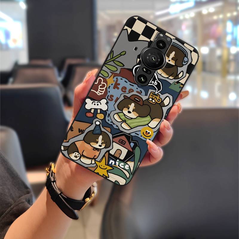 Graffiti Anti-dust Phone Case For Sony Xperia Pro-I Animals Durable Full wrap Dirt-resistant Waterproof Cartoon Cute TPU