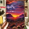 D Flat A Pc D Flat Metal Sign Titled Desert Sunset Measuring X Inches X Cm Showcasing a Magnificent Desert Sc