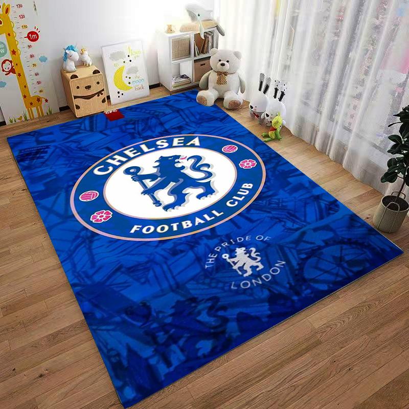 Chelsea Football Club Logo Carpet, Blue Lion Pattern for Fan Decor Suitable for Use As an Anti-slip for Living Room Bedroom Sofas