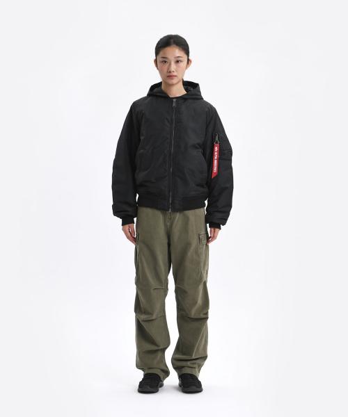 Alpha Industries Ma-1 Hooded Oxford Flight Jacket Black
