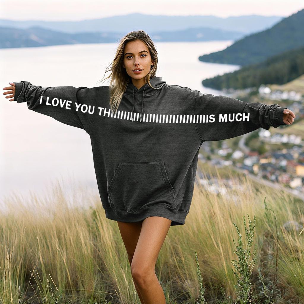 Damen Modisches Lässiges Langärmeliges Paare Buchstaben-Print Kapuzen-Sweatshirt