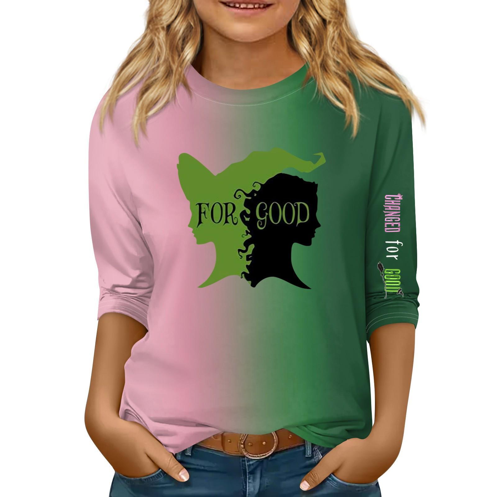 

Детская футболка с рукавом 3/4, повседневная футболка с принтом, круглый вырез, блузка-пуловер 110 армия зеленый