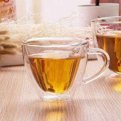 180ml/240ml Hrnek na čaj/pivo ve tvaru srdce, sklenice na džus, šálek na kávu, dárek, dvoustěnné sklo, žáruvzdorné nápojové sklo
