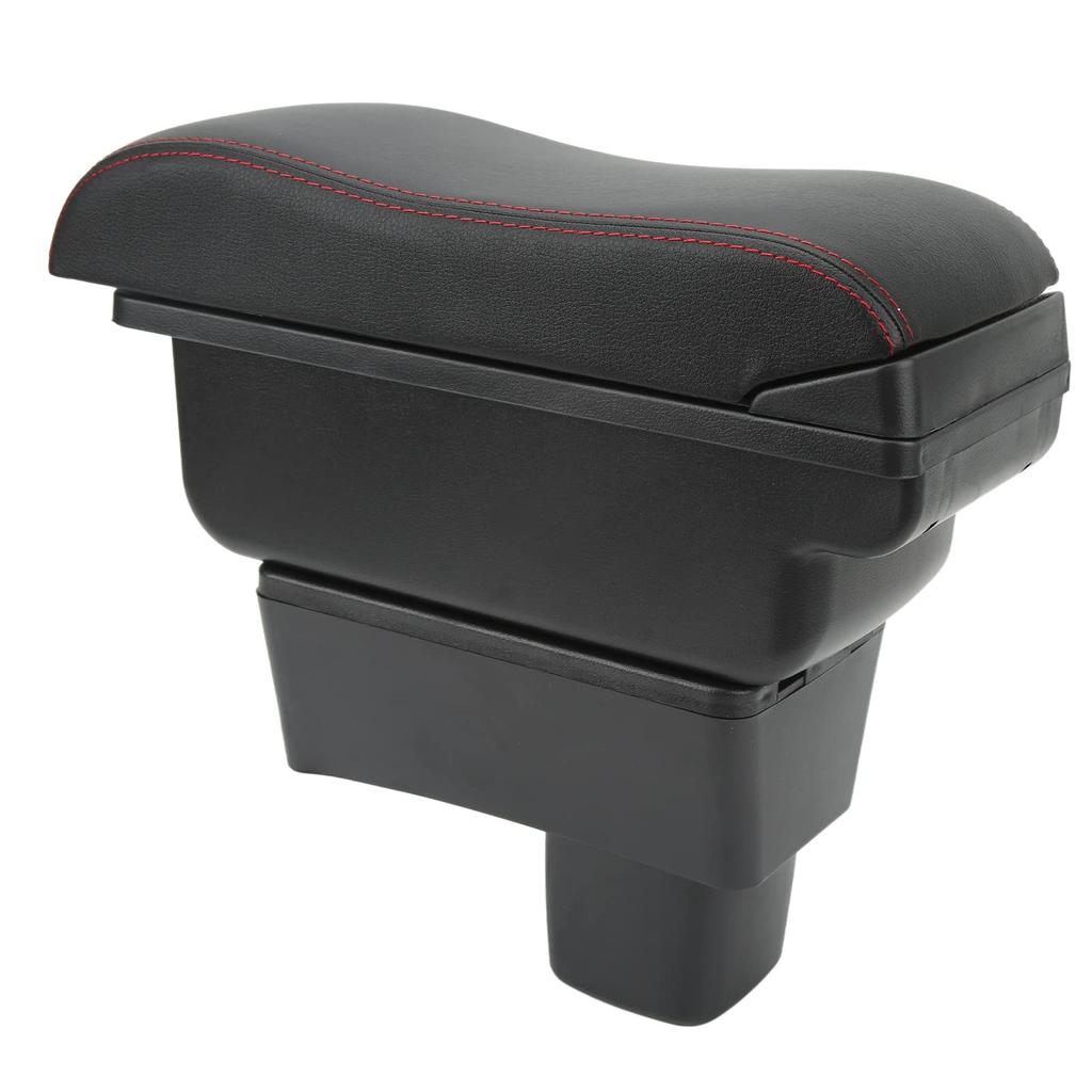 Auto-Mittelkonsolen-Armlehnenbox für Suzuki Swift (2005-2021), Großes Fassungsvermögen, Sanfte Haptik, Schwarze Oberfläche mit roten Linien