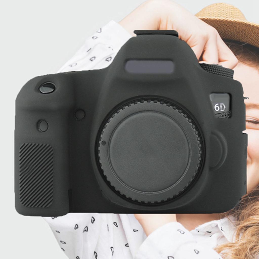 Soft Silicone Camera Case Protective Cover Skin for Canon 6D (Black)