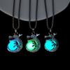 Dragon Luminous Pendant Necklace Stainless Steel Hip Hop Neck Chains Halloween Necklaces  Women Men