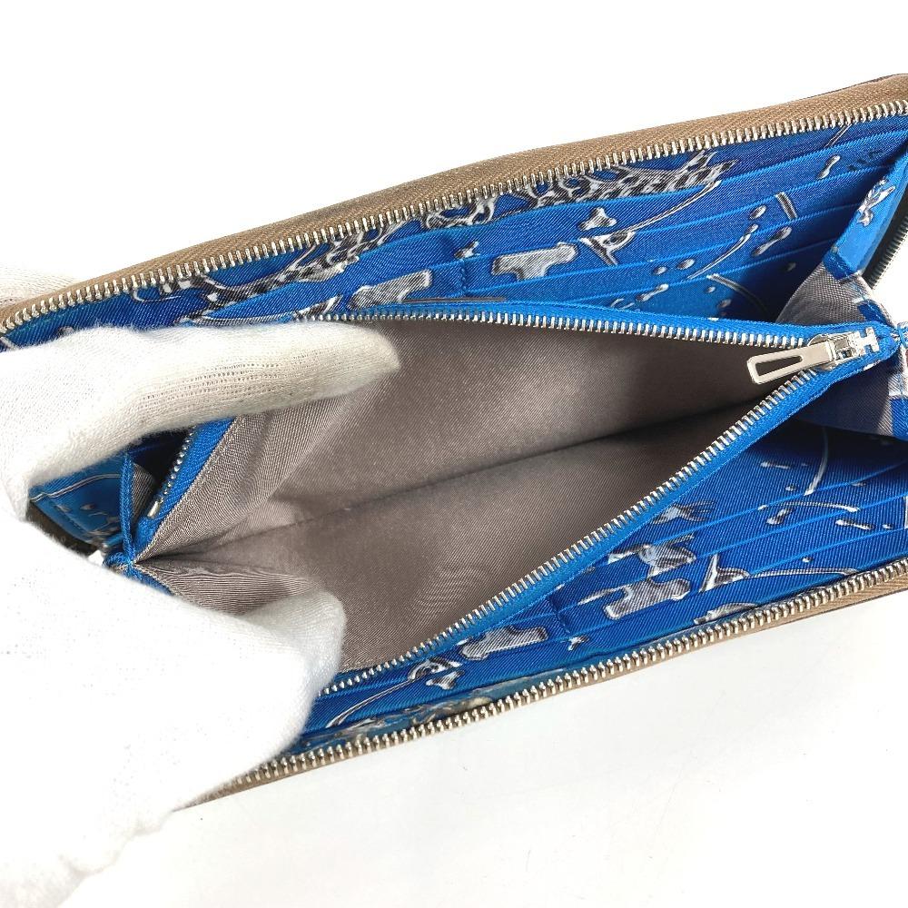 HERMES Azap Long Silk-In Wallet Zip Around Long Wallet Epsom Etoupe gray