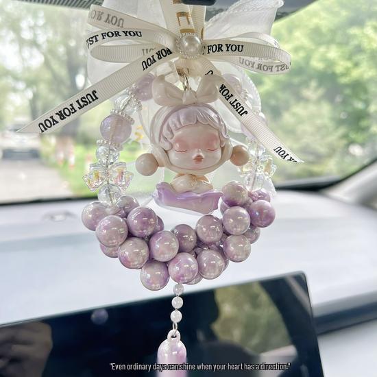 Compatible Bubble Temperature Car Mirror Bow Decoration Gift