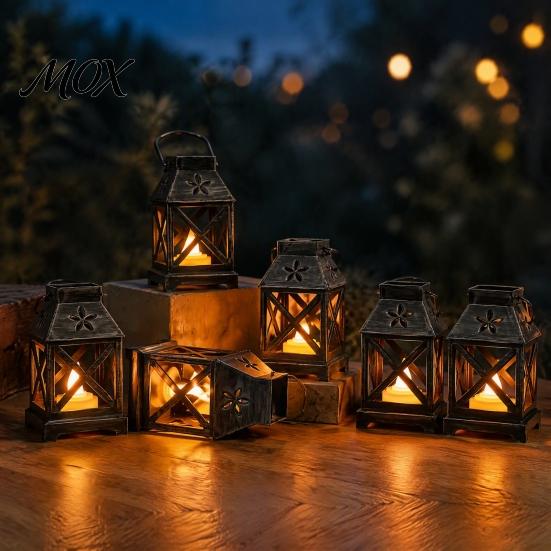 LED Mumlu Ev Dekoratif Asılı Fener, Pille Çalışan Titreyen Alevli Lamba, Vintage Gece Lambası Fenerleri, Alevsiz Mum Fenerleri