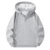 Men's Casual Loose Solid-Color Half-Zip Hooded Sweatshirt, Sports Sweatshirt