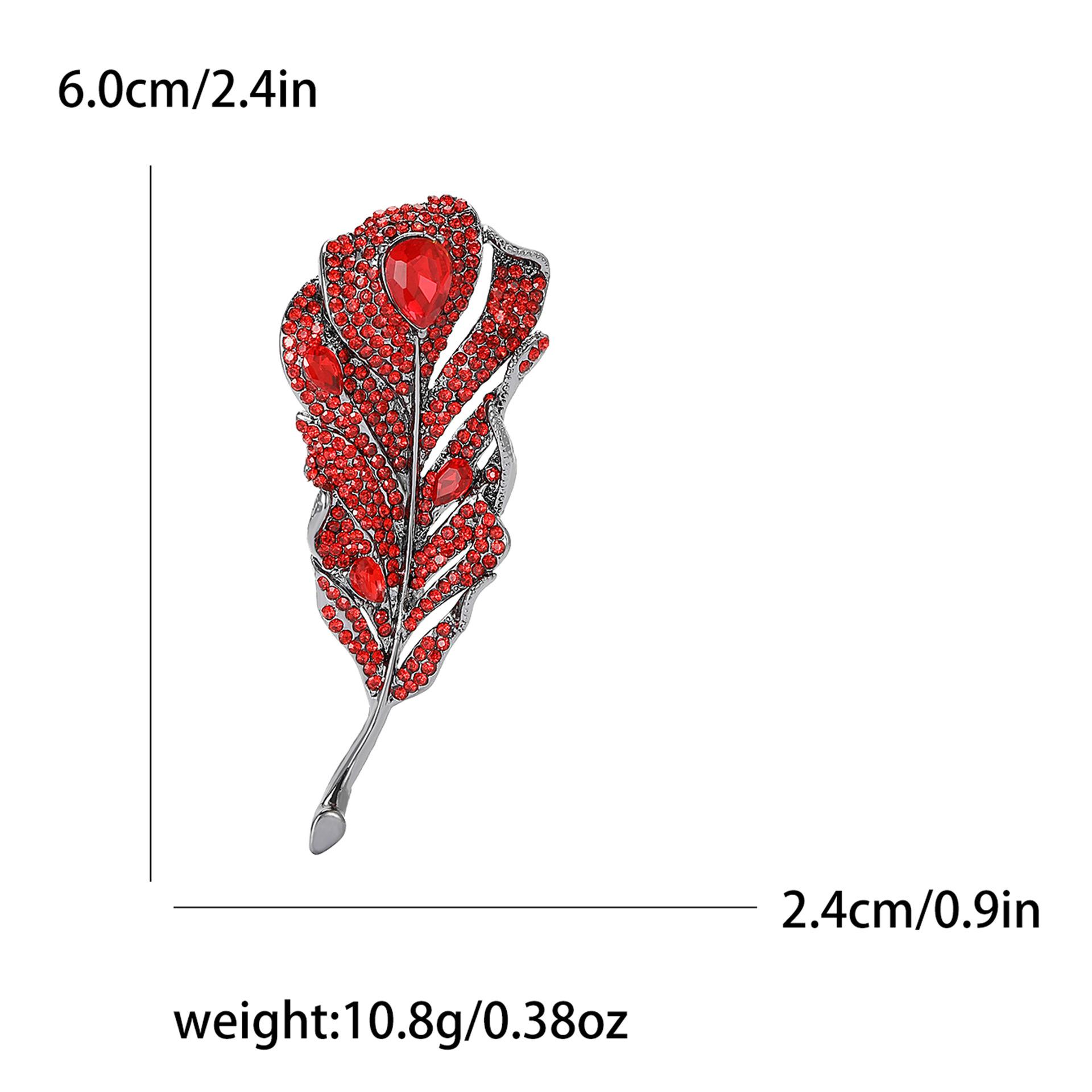 

Креативный легкий роскошный сплав горный хрусталь брошь перо темперамент универсальный женский костюм пальто корсаж ювелирные изделия булавка