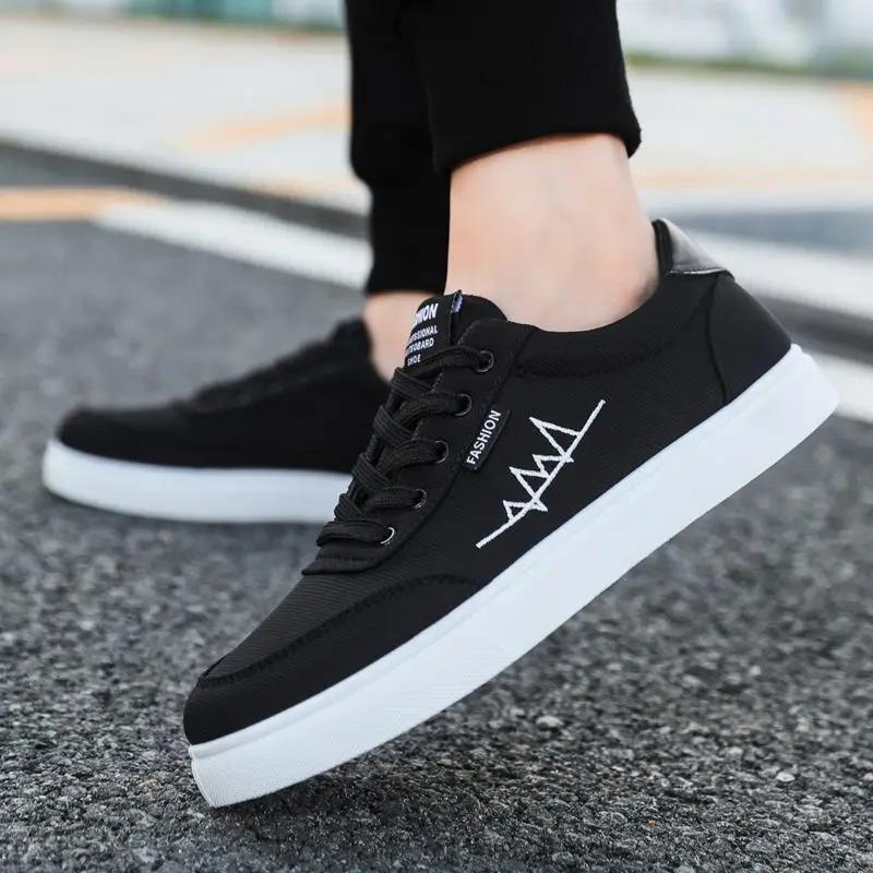 Sneakers Schnürschuhe Dicke Plateausohle Canvas Herren Freizeitschuhe Flach Angebote Atmungsaktiv Größe 44 Günstig Ausverkauf Retro Üblich Herrenschuh