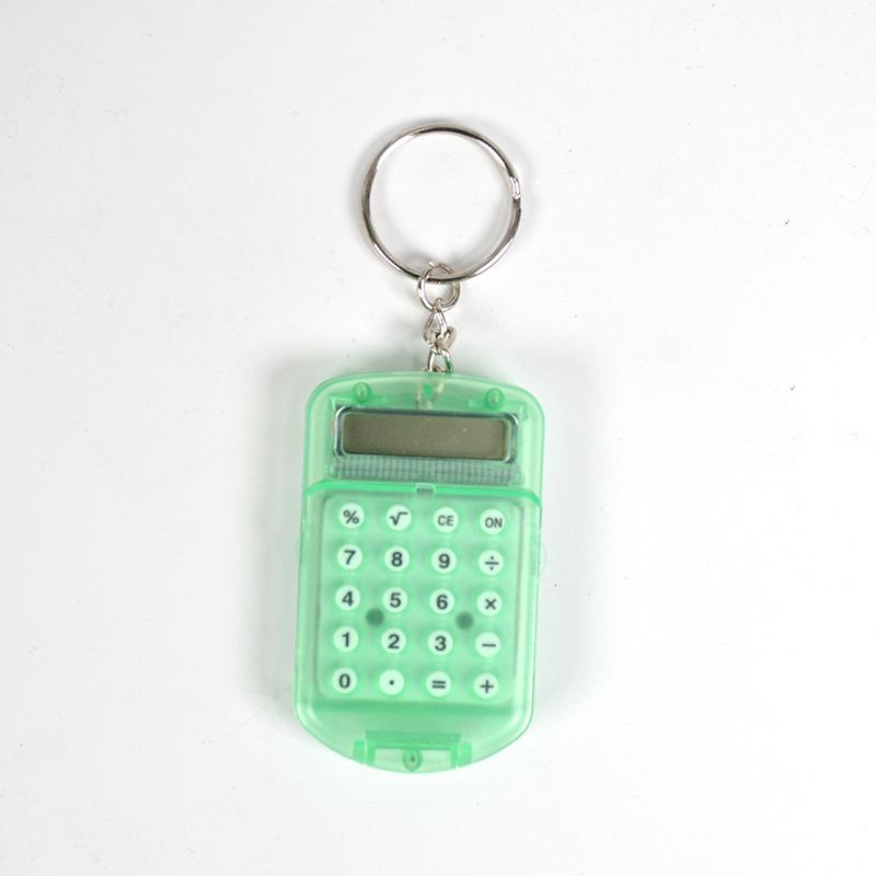 Mini Transparent Flip Calculator Keychain - Portable Creative Pocket Calculator for Students