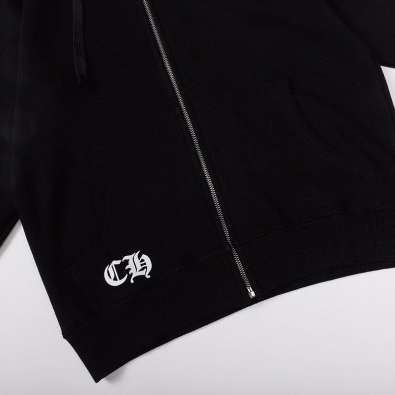 829 CHROME HEARTS Outono e Inverno 2026 Novo Tamanho Grande Estilo Clássico Logo Zíper Moletom com Capuz, Adequado para Casais Usarem