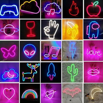 Led neon sinais de luz nuvem sinal de néon lâmpada de parede decoração presente aniversário lâmpada néon para sala festa em casa decoração de casamento