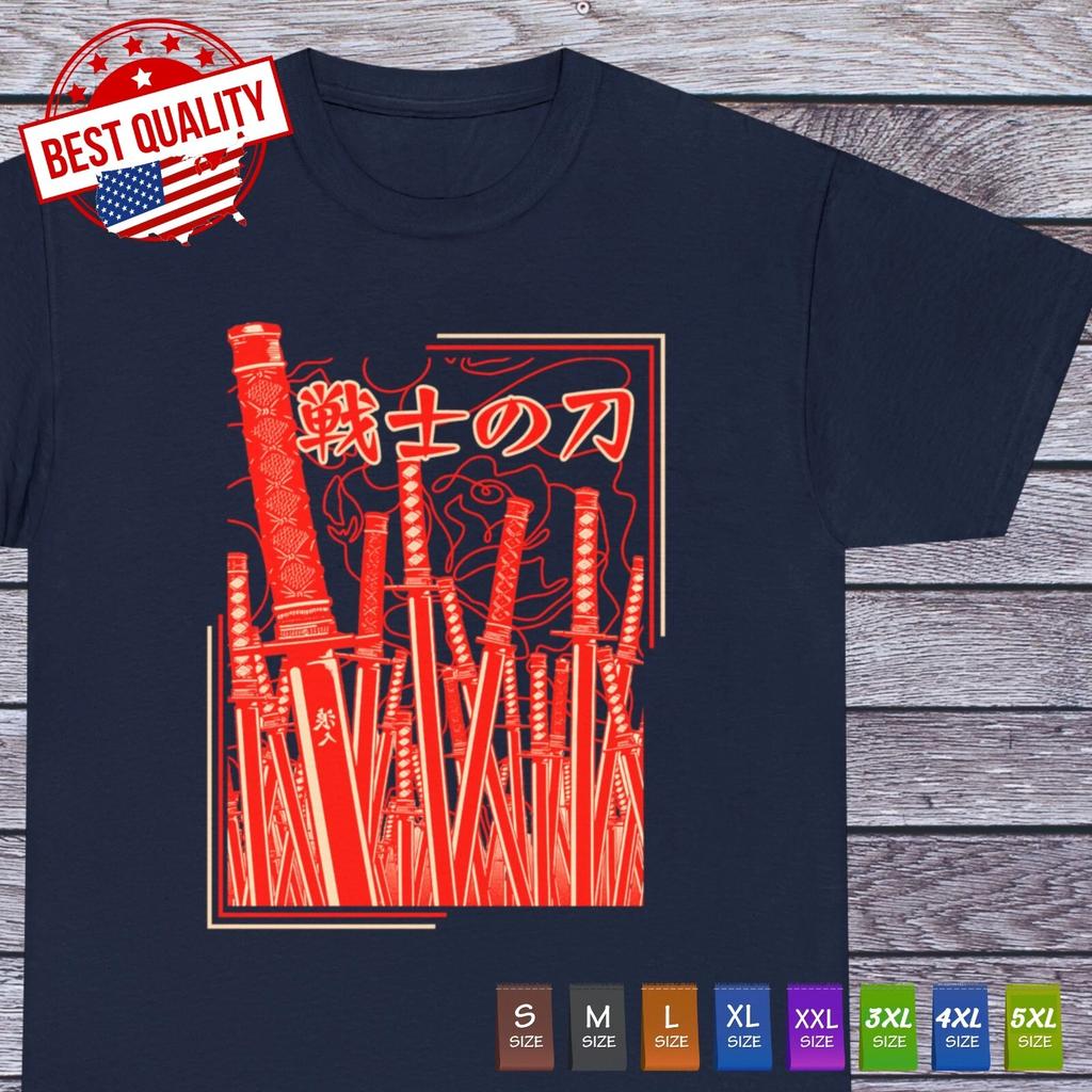 Katana, Warrior Sword Japanese T Shirt Anime Cosplay Samurai Manga