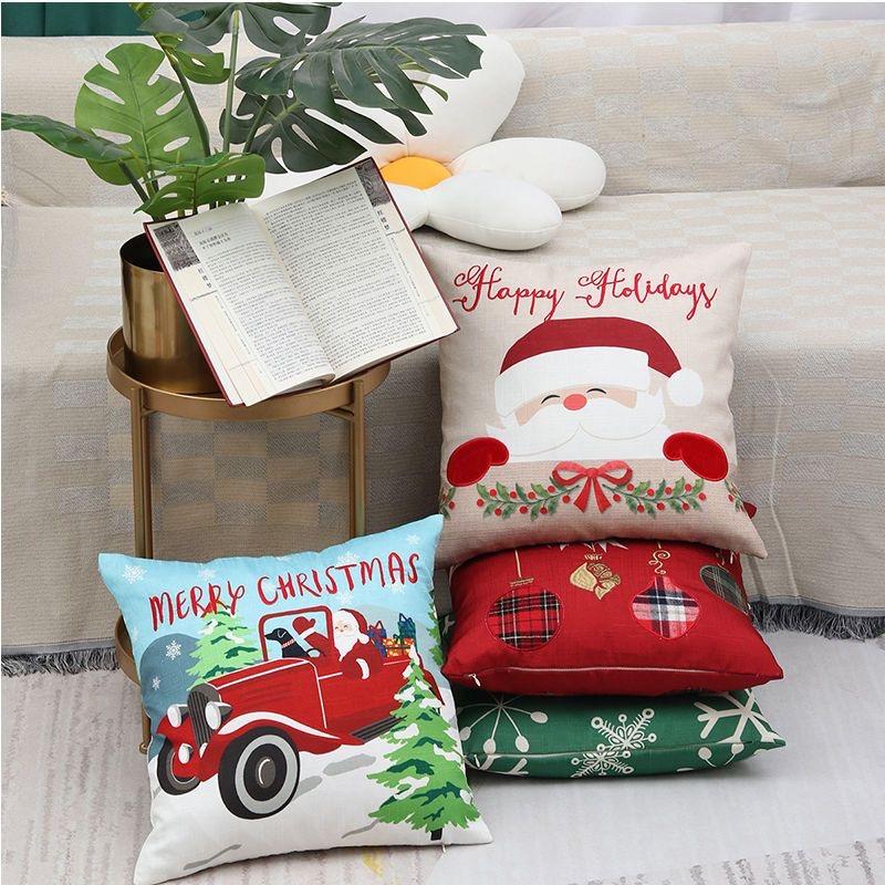 Christmas Day Pillowcase, Living Room Sofa Cushion Cover, Bedroom Bed, Car Pillow Cover, Home Decoration
