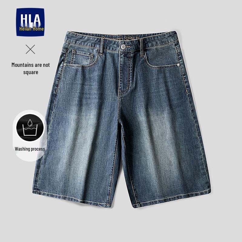 Джинсовые шорты HLA мужские, серия  Горная , с вышивкой 30