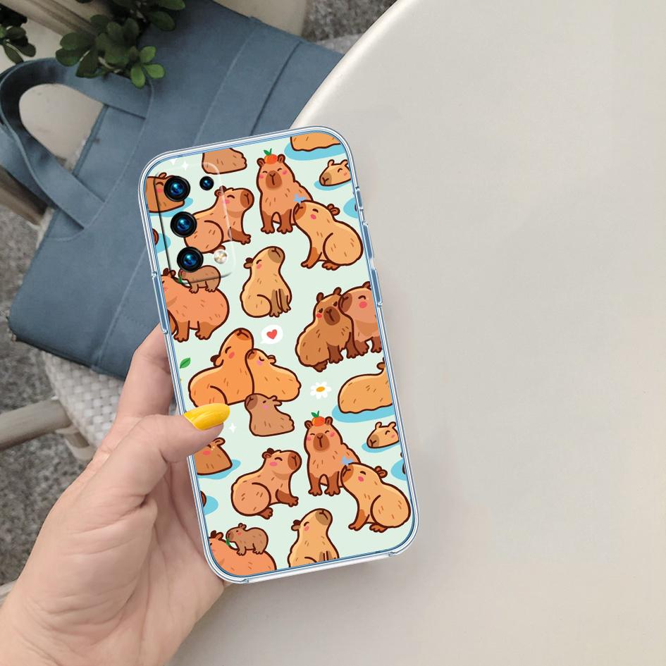 

CJ24 Cartoon Capybara Cute Soft Shell Transparent Phone Case for Samsung Galaxy A04 A04S A14 A23 A34 A54 M23 M33 M52 M53 Galaxy A54 5G