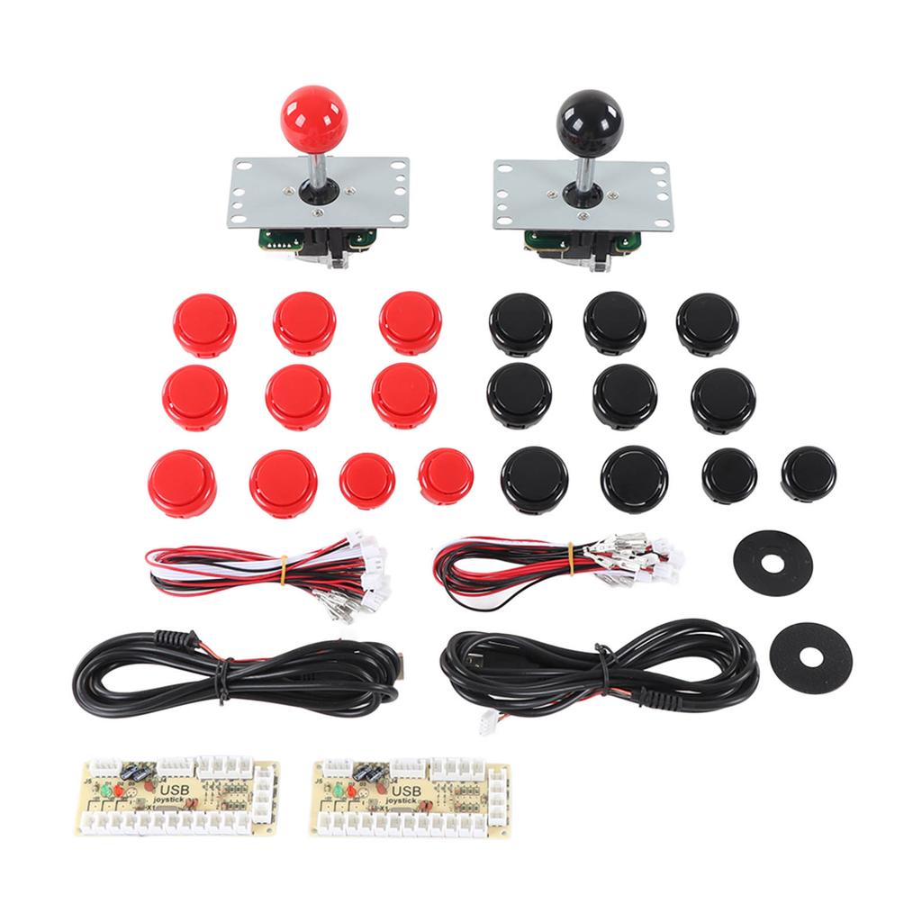 2 Player Arcade Game DIY Kit with USB Computer Joystick Circuit Board Gamepad 30 Cassette Buttons