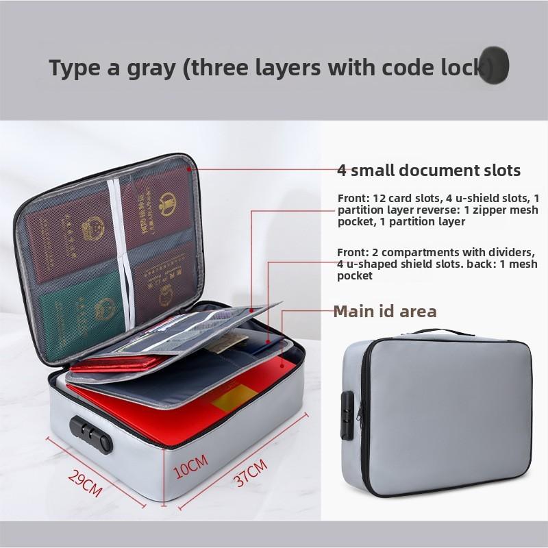 Travel Document Organizer With Fireproof Silicone For Family And Travel Use