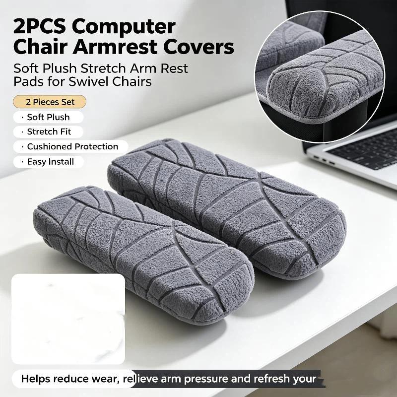 2Pcs Office Chair Armrest Covers Soft Comfort Anti-Scratch Arm Protector Sleeve for Home Office Rotating Executive Chairs