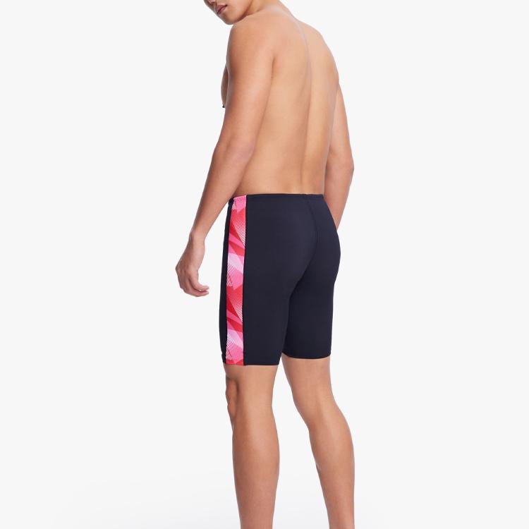 Anta Slim Fit Side Print Swim Trunks Men Swimwear Basic-Black 1823531458-4