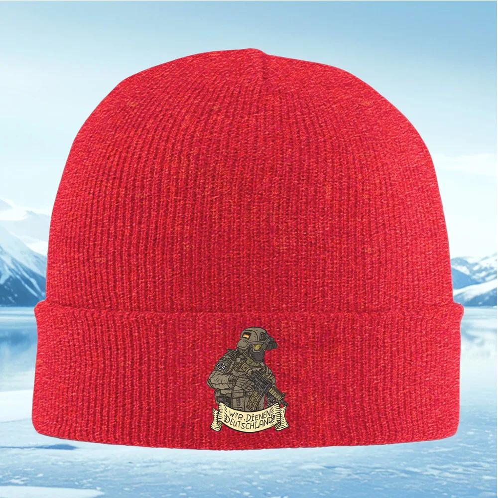 Soldier Gear Rifle GerUnisexy Flag Banner Unisex Women Unisex Knitted Hat Beanie Pullover Cap Winter Thermal Warm Christmas Outdoor Cy