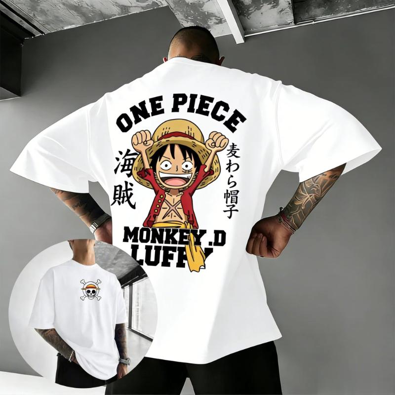 2026 Nouveau T-shirt Anime One Piece Luffy Hommes Femmes Coton Manches Courtes Hauts d'Été Décontracté T-shirt Graphique Streetwear Impression Cartoon Y2k
