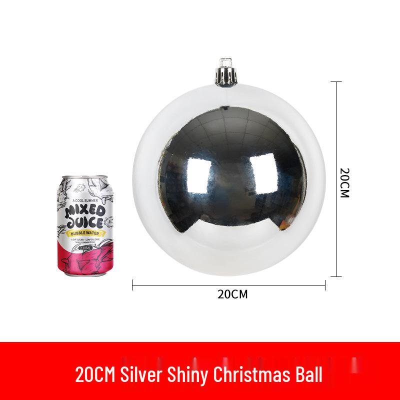 Silver Glitter Christmas Hanging Ornaments: Shiny Plastic Balls 6-30CM for Festive Decorations