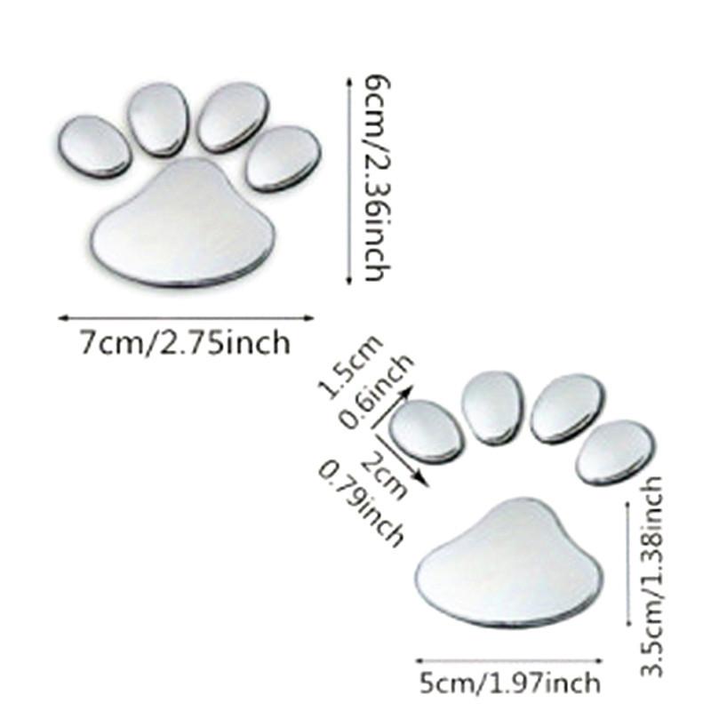 Car Sticker 3D Stereo PVC Car Scratch Sticker - Waterproof Cat Paw/Dog Paw Print Creative Side Door Body Stickers
