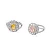 Clearance goods are on sale at a loss micro-inlaid pink diamonds, yellow diamonds, index finger rings, women's zircon women's jewelry rings.