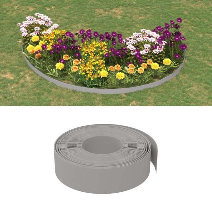 VidaXL Bordures de jardin 3 pcs gris 10 m 15 cm polyéthylène 3155441