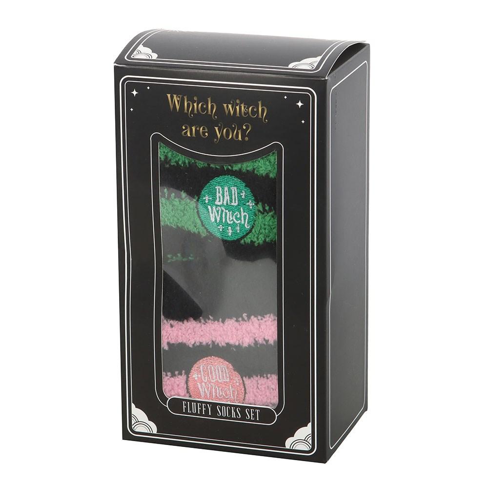 Something Different Womens/Ladies Good Witch And Bad Witch Fluffy Socks (Pack of 2)