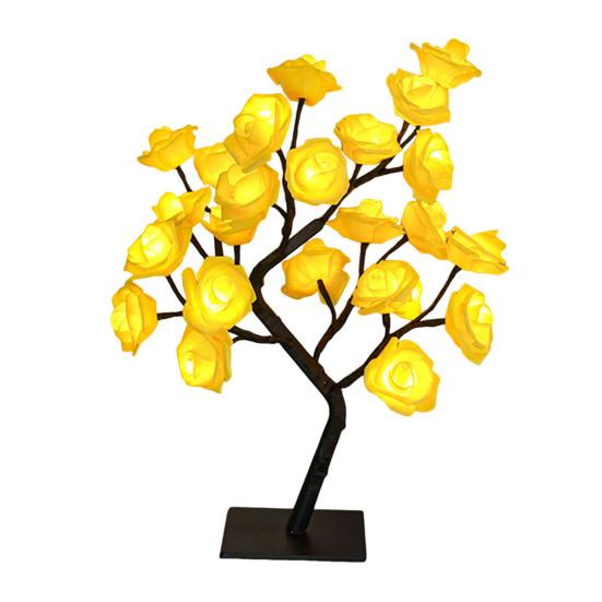 Rose Flower Tree Lamp USB Powered Artificial Bonsai Flower Night Light LED Rose Tree Table Lamp Mother's Day Valentine's Day Gifts for Mom Women Wife