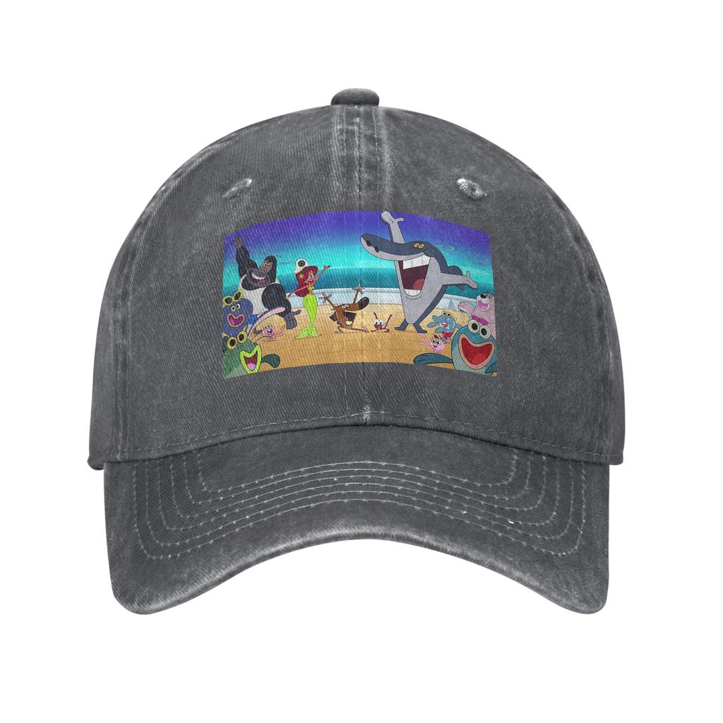 Unisex Baseball Hats Zig & Sharko Cartoons Kid Denim Fabric Streetwear Baseball Caps Hip Hop Cap Casquette