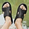 Fashion Luxury Brand Size 37-46 Summer Sandals Genuine Leather Outdoor Men's Slippers Anti Slip Soft Sole Quality Slippers Beach Shoes