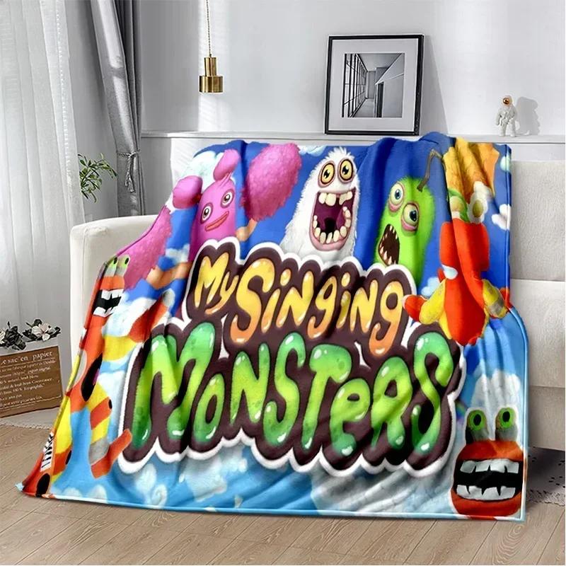 My Singing Monsters videospill tegneserie Mykt plysjteppe,flanellteppe Dyneteppe for stue soverom Sengsofa Piknik