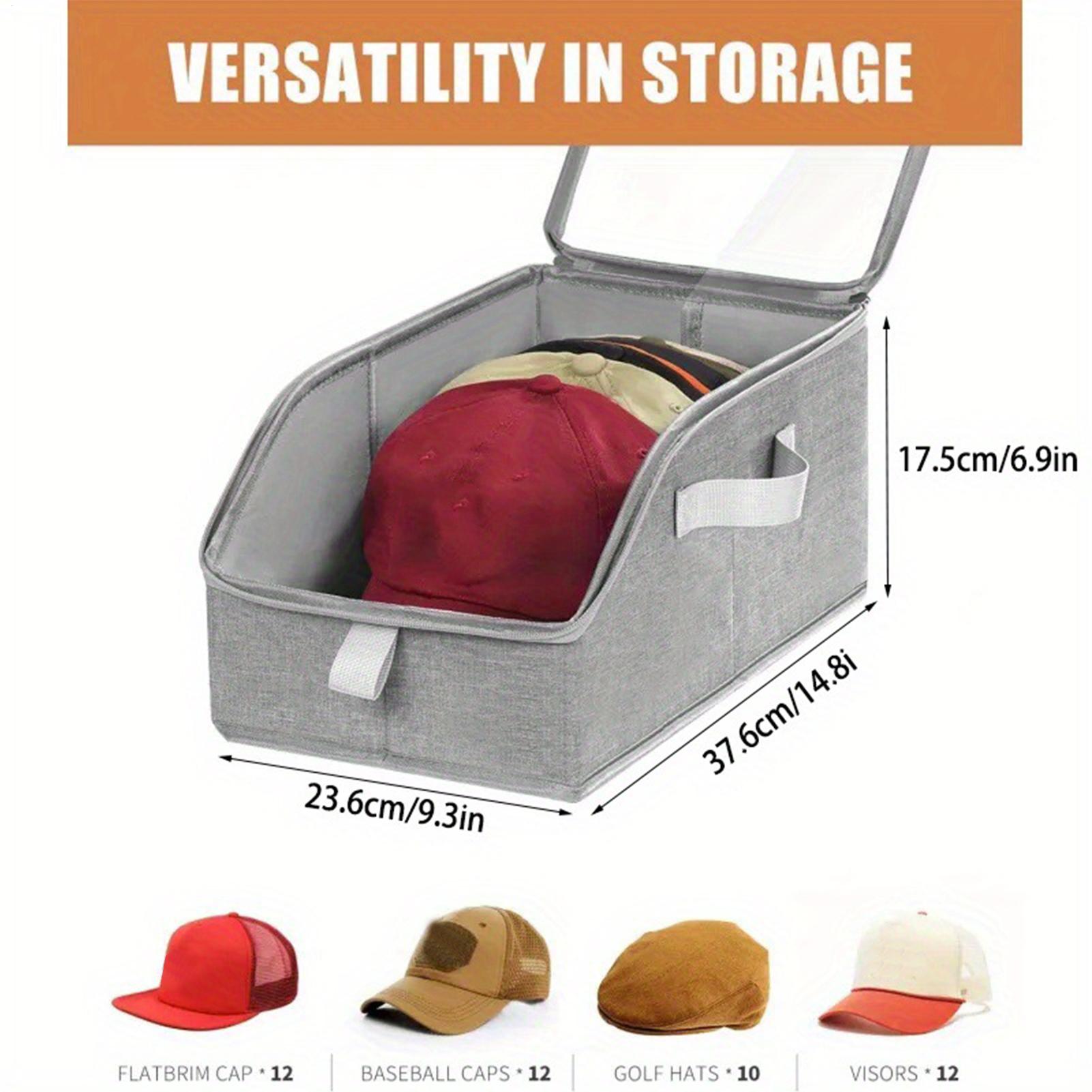 

Органайзер для шляп для бейсболок, штабелируемые большие коробки с прозрачной крышкой-окном, органайзер для хранения бейсболок для дома, коробки для одежды CHINA